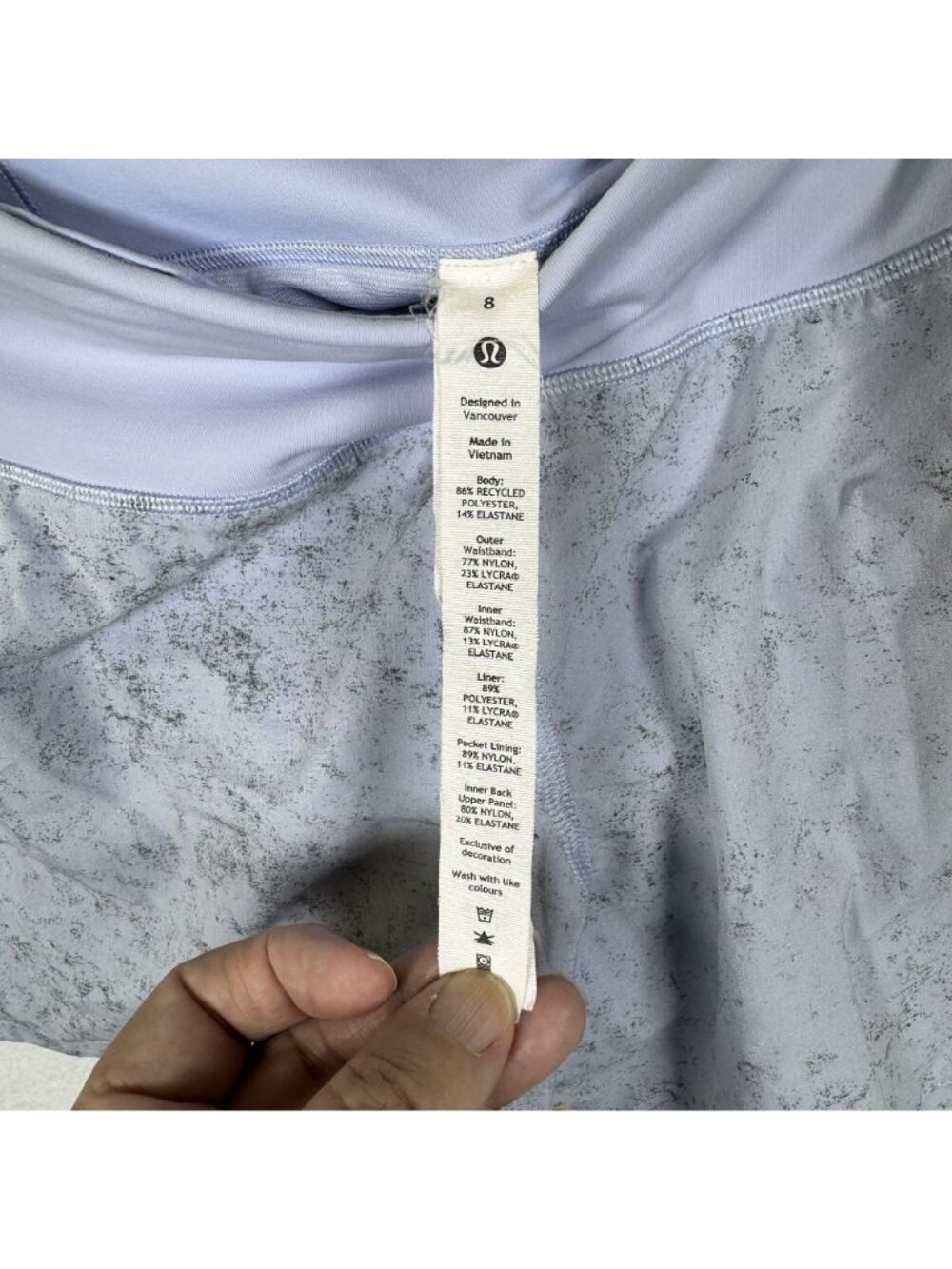 Lululemon Speed Up High-Rise Short 2.5" Heathered Gray/Blue Size 8 - Picture 6 of 6